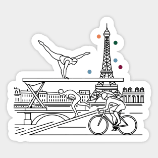 Paris Skyline Sportscape Sticker